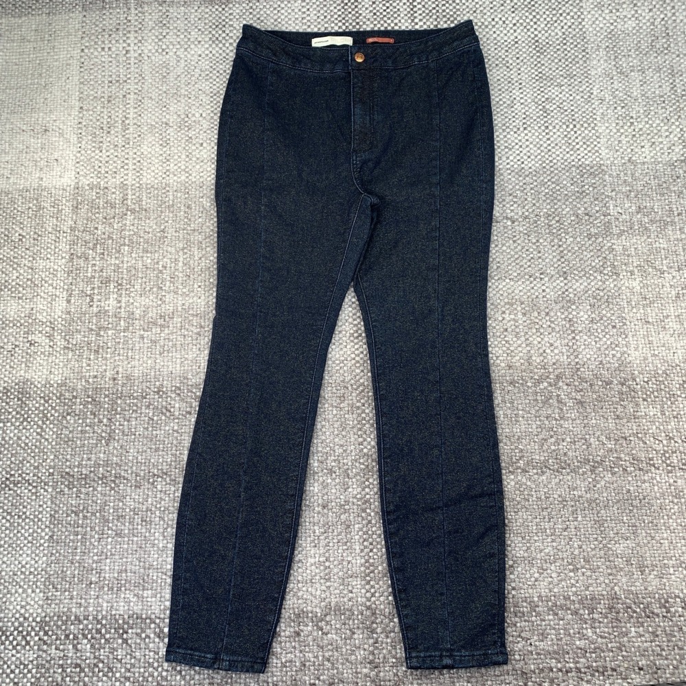 Anthropologie Pilcro Denim Leggings Women 31 Blue Metallic High Rise Tapered